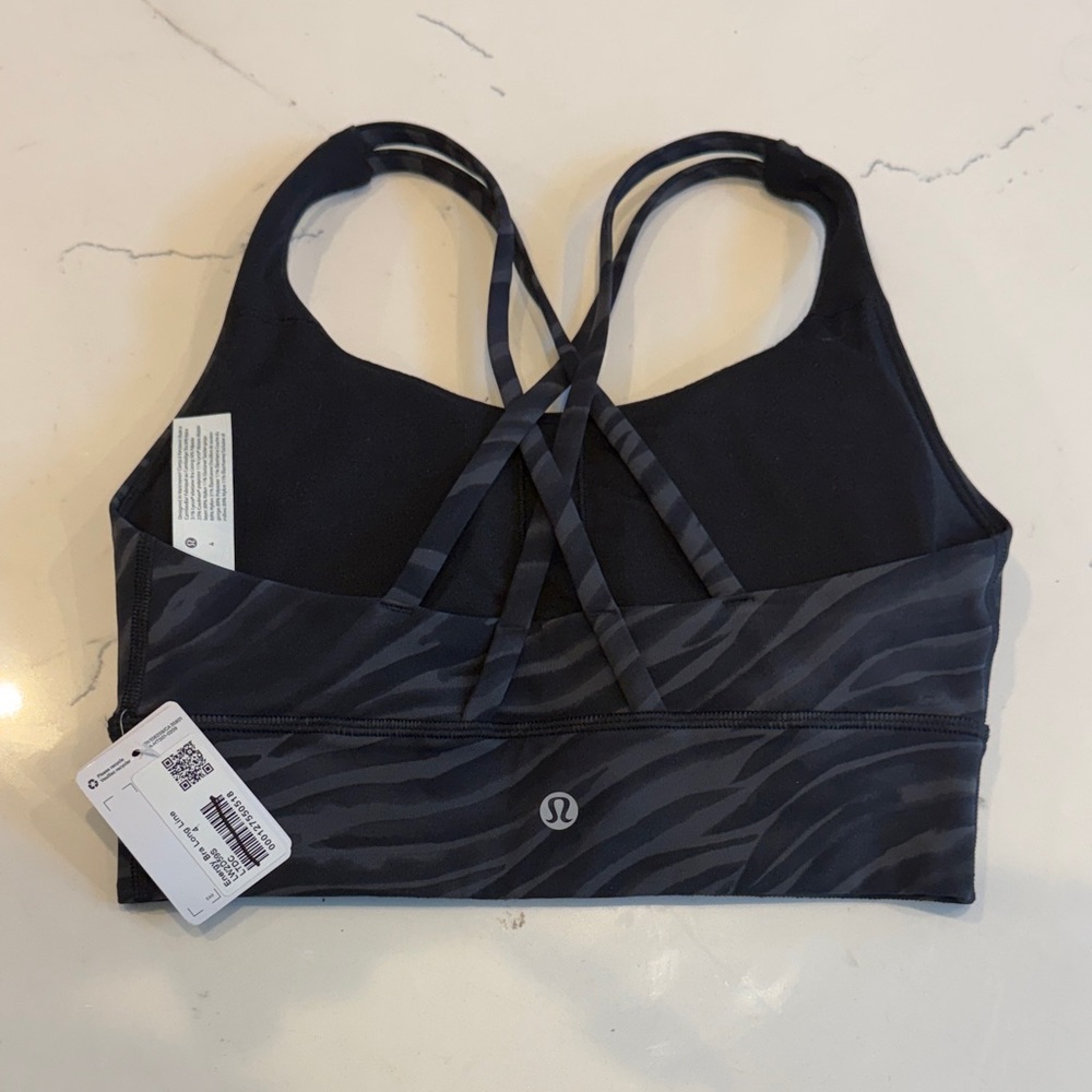 lululemon athletica Energy Long-line Zebra Patterned Sports Bra